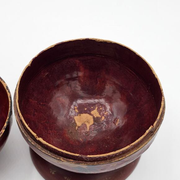 Vintage Japanese Crane String Holder Flying Birds - Hand Painted Round Dispenser - Picture 8 of 10